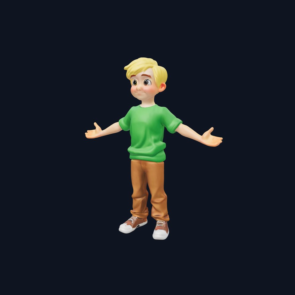 Rigged Cartoon Boy Character Model Pack